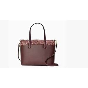 Kate Spade Flash Glitter Purple Tote Saffiano Cherrywood K8706